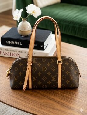 Monogram Canvas Barrel Bag in Brown